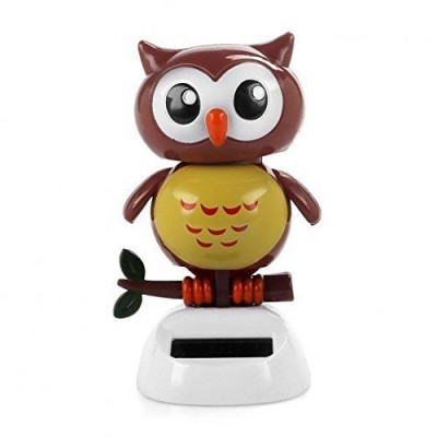 Solar Powered Dancing bird Big Eye Brown Owl,Novelty Desk Car Toy Ornament G4S1 190268720670  182959268658
